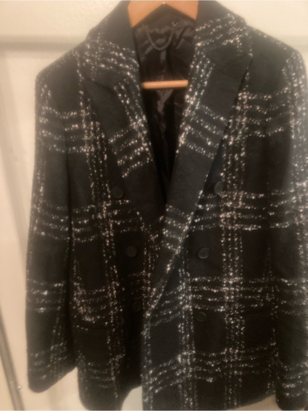 All Saints Black/White Astrid Check Blazer